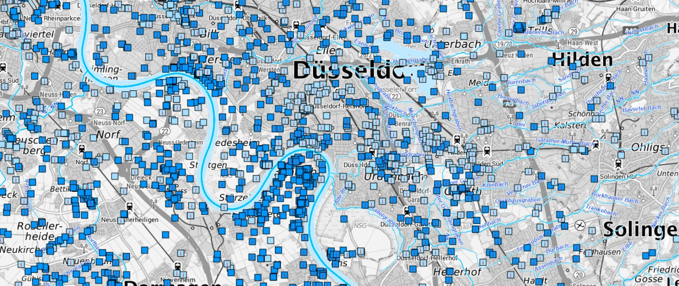 Bild der Grundwassermessstellen in der Karte